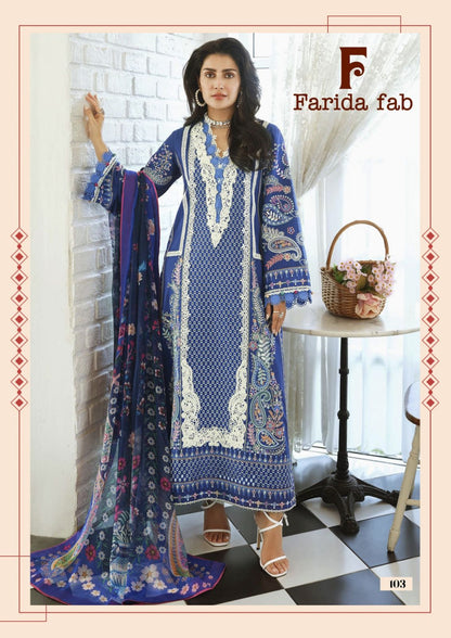 Mushq Farida Fab Lawn Cotton Karachi Salwar Suits Wholesale Rate