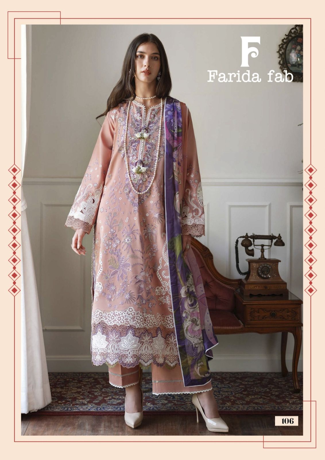 Mushq Farida Fab Lawn Cotton Karachi Salwar Suits Wholesale Rate