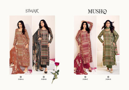 Mushq Organza Simar Viscose Pant Style Suits Wholesale Price