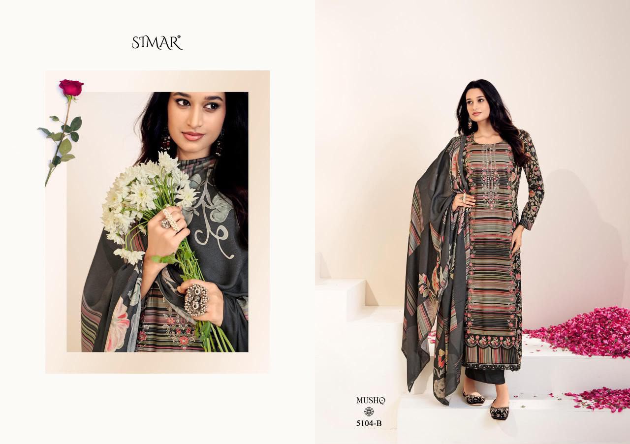 Mushq Organza Simar Viscose Pant Style Suits Wholesale Price