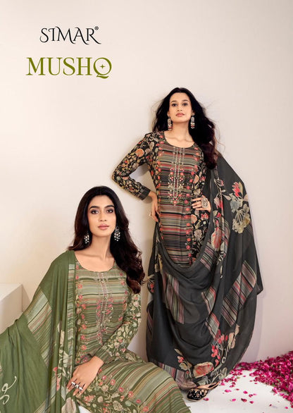 Mushq Organza Simar Viscose Pant Style Suits Wholesale Price