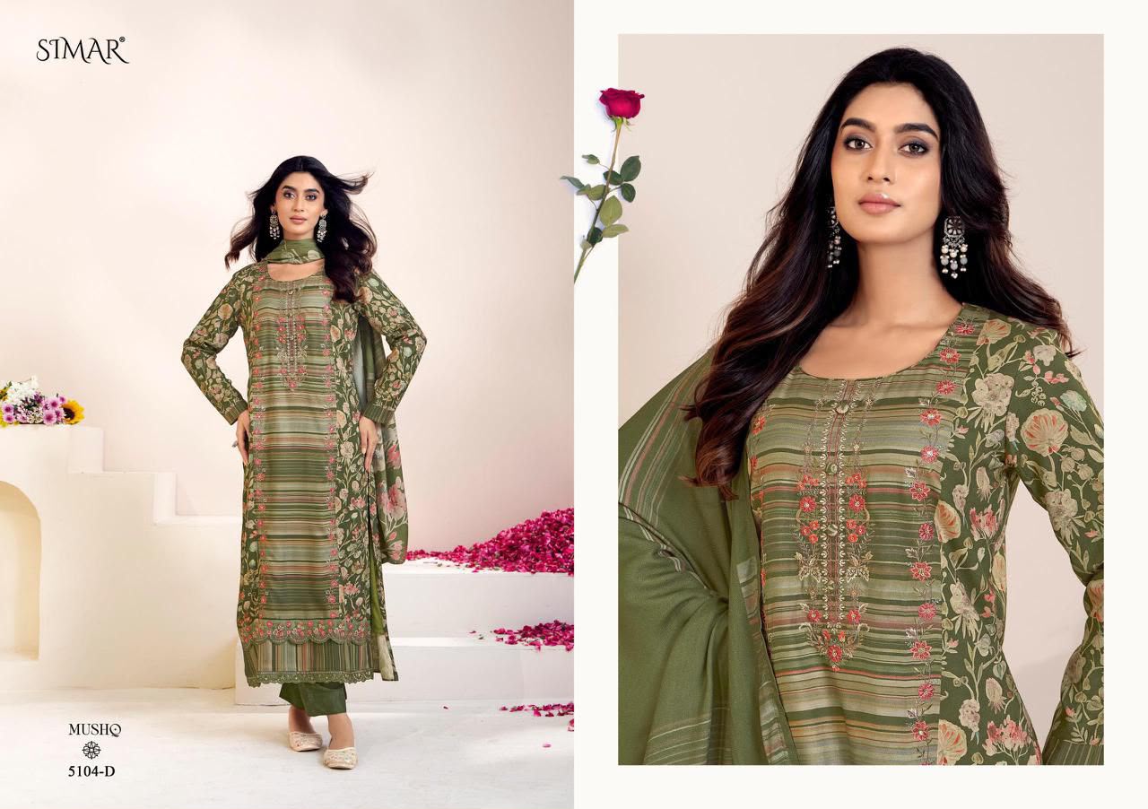 Mushq Organza Simar Viscose Pant Style Suits Wholesale Price