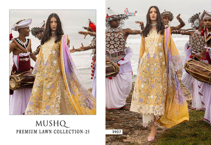 Mushq Premium Lawn Collection 25 Shree Fabs Cotton Pakistani Salwar Suits Manufacturer Ahmedabad