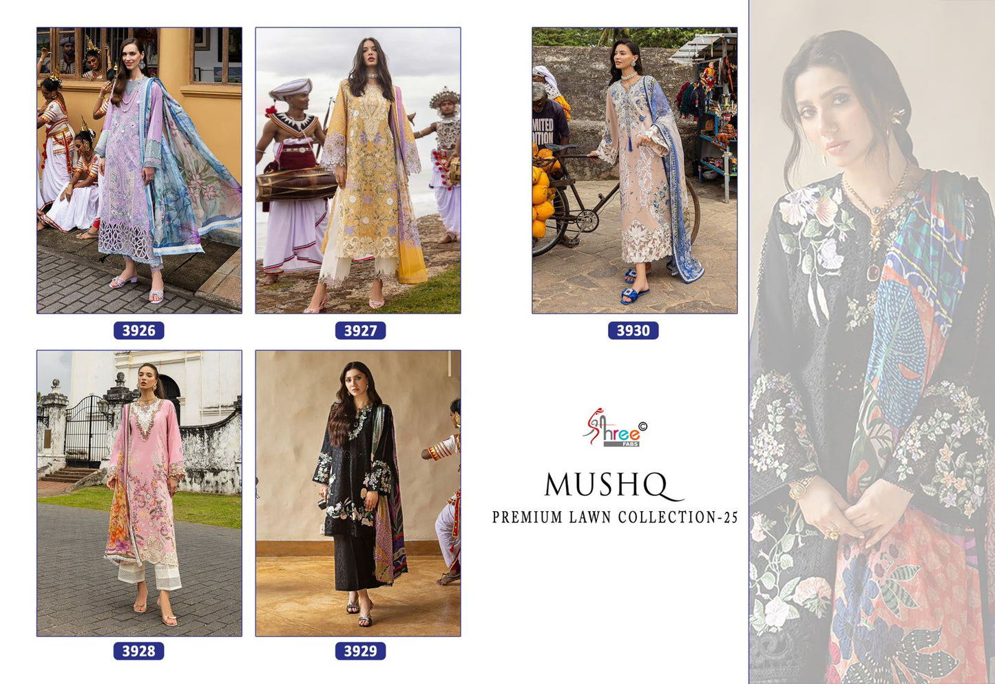 Mushq Premium Lawn Collection 25 Shree Fabs Cotton Pakistani Salwar Suits Manufacturer Ahmedabad