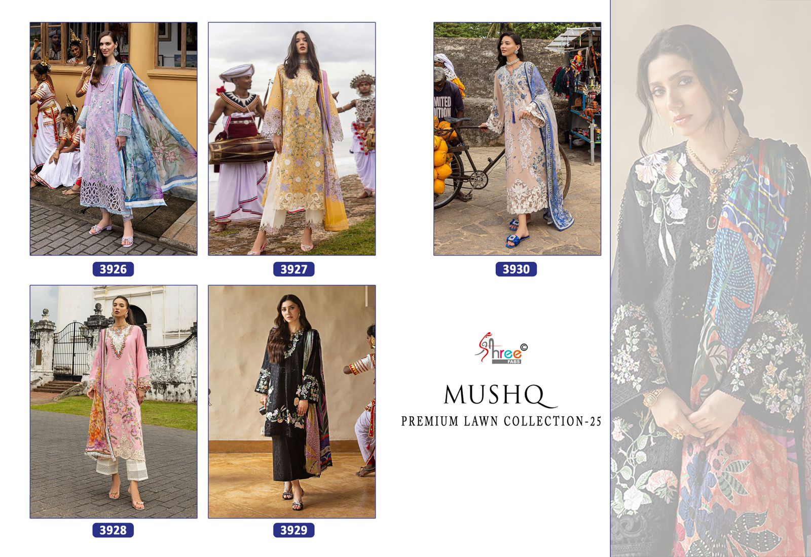 Mushq Premium Lawn Collection 25 Shree Fabs Cotton Pakistani Salwar Suits Manufacturer Ahmedabad