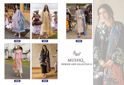 Mushq Premium Lawn Collection 25 Shree Fabs Cotton Pakistani Salwar Suits Manufacturer Ahmedabad