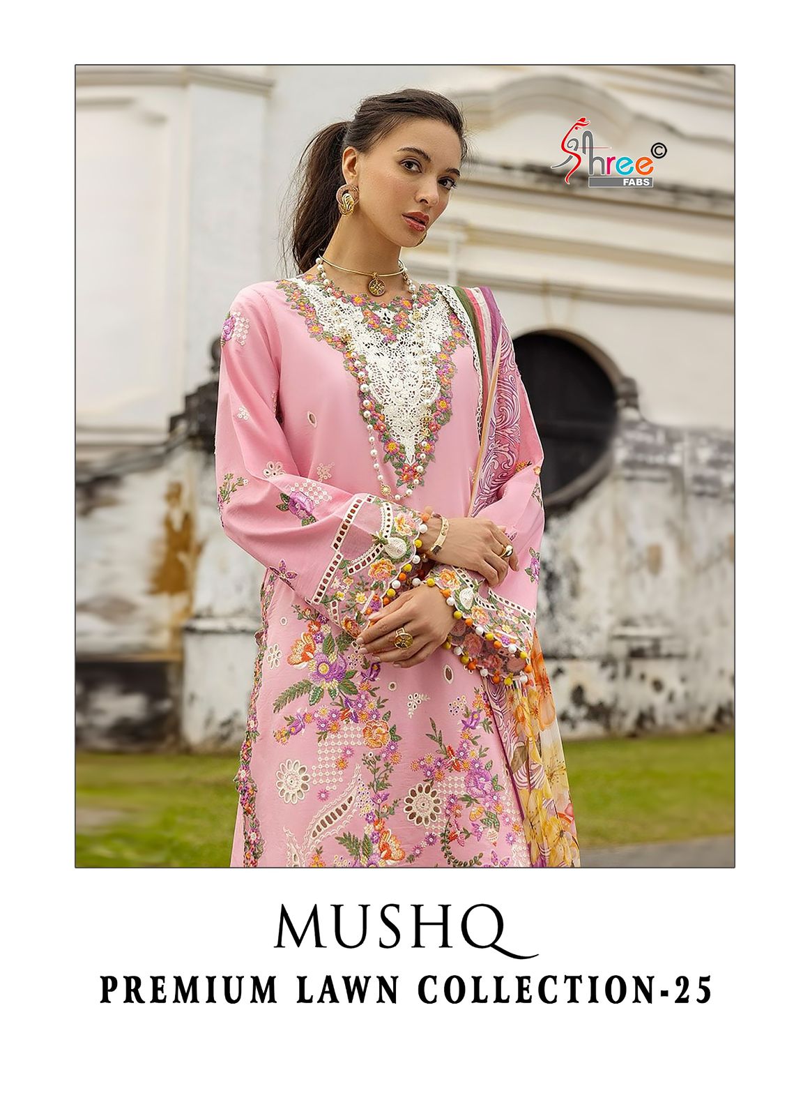 Mushq Premium Lawn Collection 25 Shree Fabs Cotton Pakistani Salwar Suits Manufacturer Ahmedabad