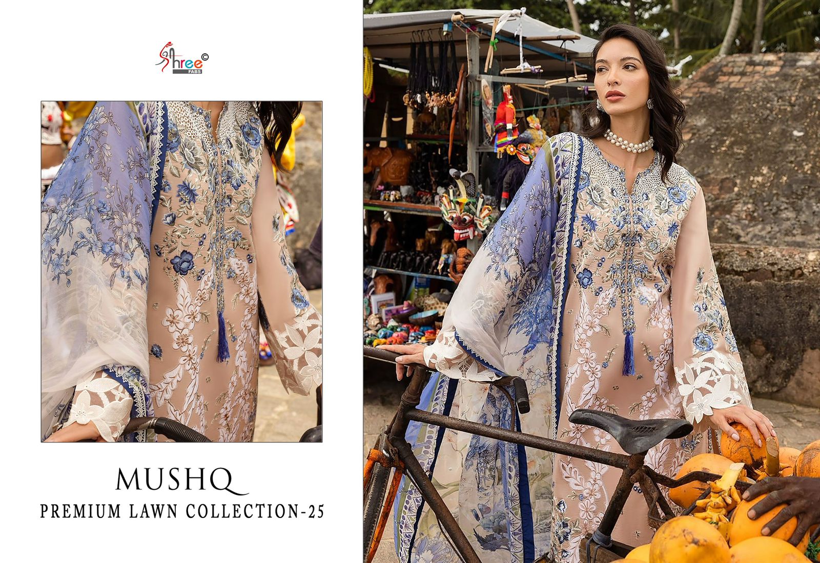 Mushq Premium Lawn Collection 25 Shree Fabs Cotton Pakistani Salwar Suits Manufacturer Ahmedabad