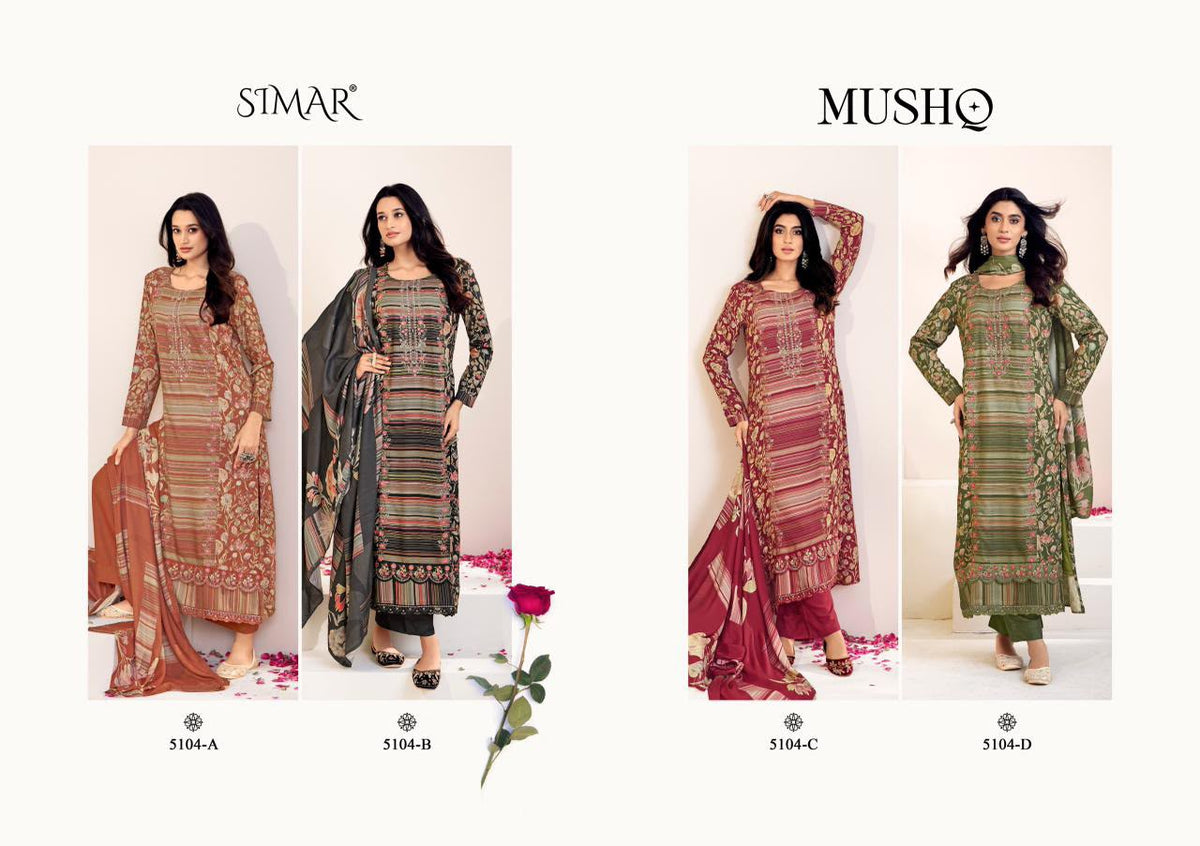 Mushq Simar Viscose Pashmina Suits Supplier Gujarat