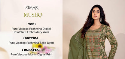 Mushq Simar Viscose Pashmina Suits Supplier Gujarat