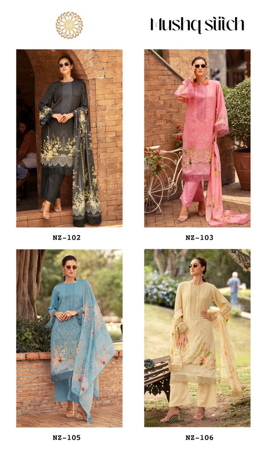 Mushq Stitch The Hermitage Shop Viscose Karachi Readymade Suits Exporter Ahmedabad
