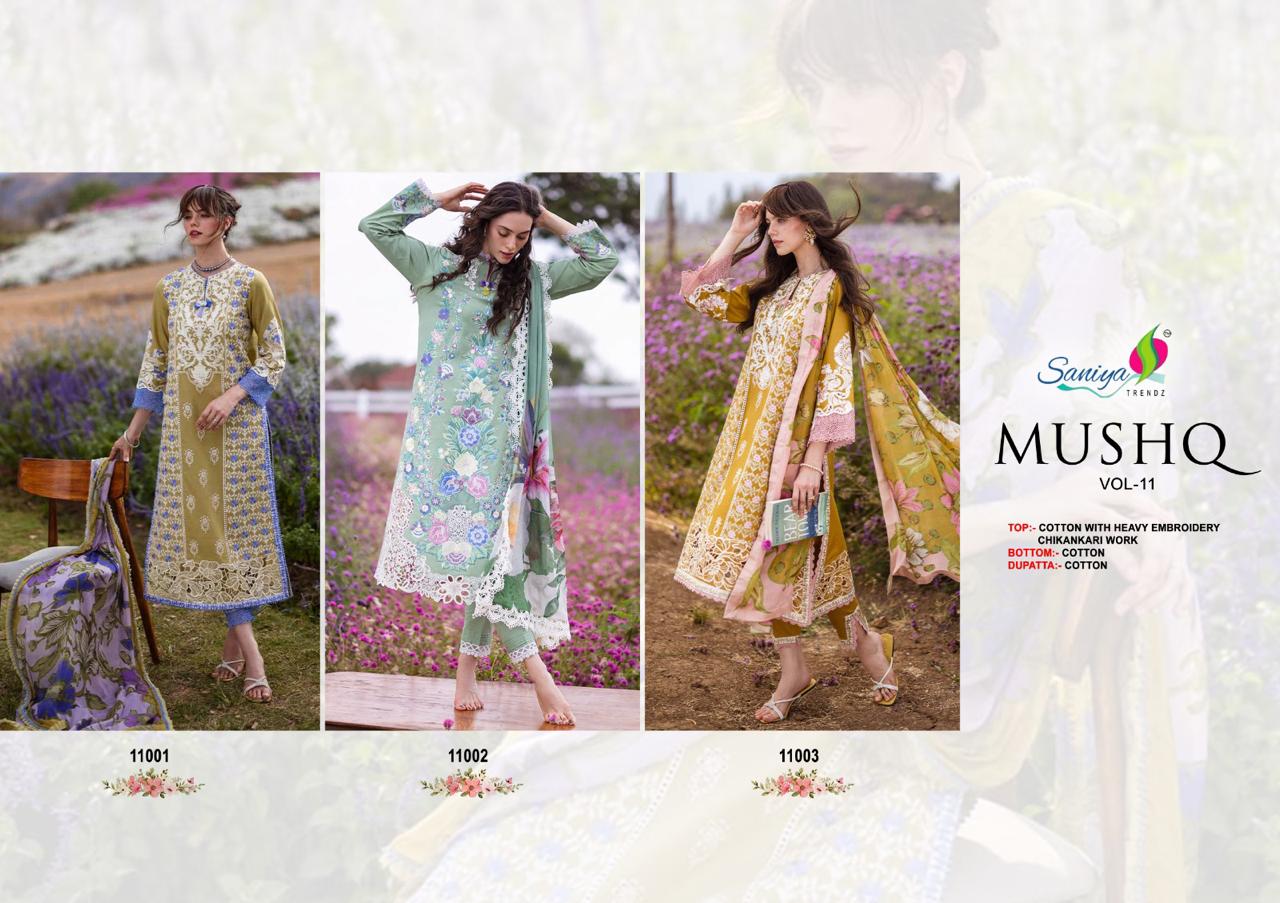 Mushq Vol 11 Saniya Trendz Cotton Pakistani Salwar Suits Wholesaler Ahmedabad
