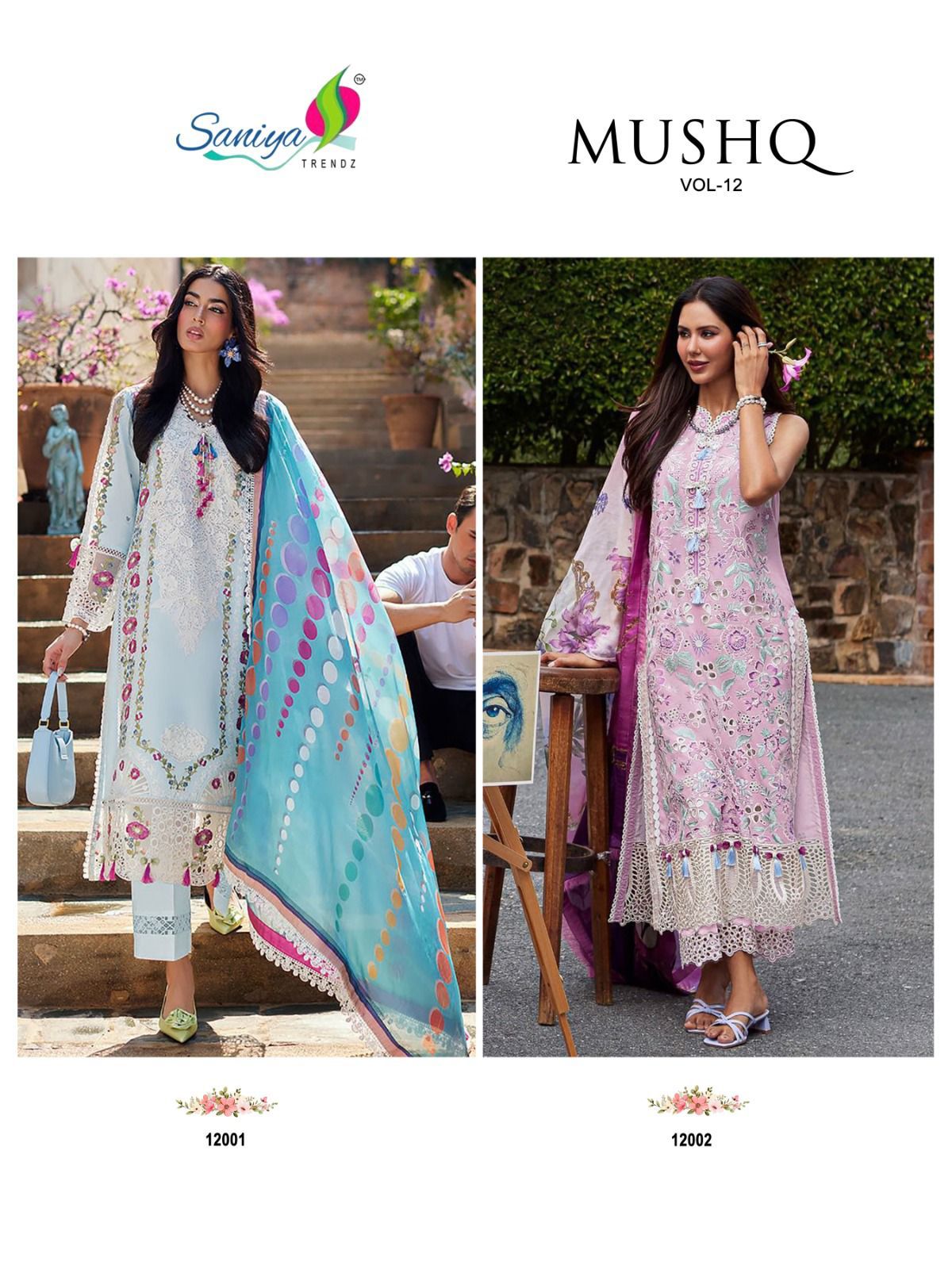 Mushq Vol 12 Saniya Trendz Cotton Pakistani Salwar Suits Wholesale Rate