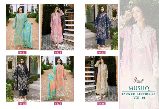 Mushq Vol 1 Lawn Collection 26 Shree Fabs Cotton Pakistani Salwar Suits Exporter Gujarat
