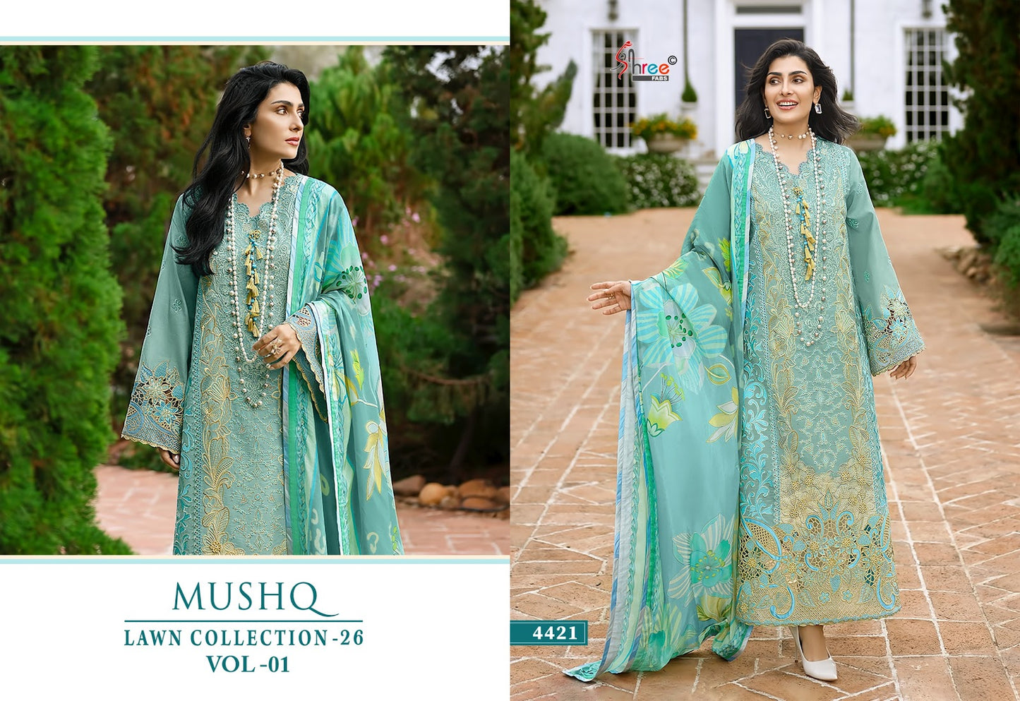 Mushq Vol 1 Lawn Collection 26 Shree Fabs Cotton Pakistani Salwar Suits Exporter Gujarat