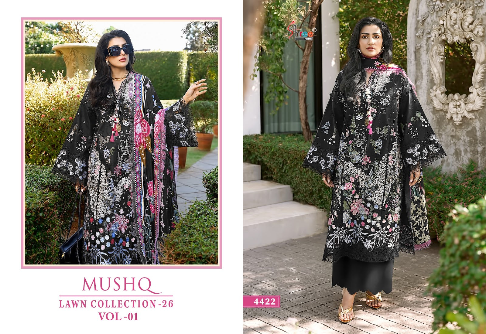 Mushq Vol 1 Lawn Collection 26 Shree Fabs Cotton Pakistani Salwar Suits Exporter Gujarat