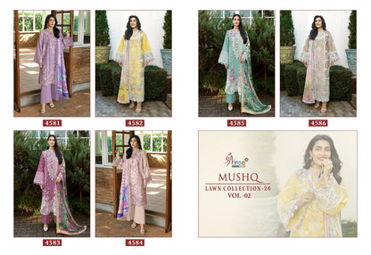 Mushq Vol 2 Lawn Collection 26 Shree Fabs Cotton Pakistani Salwar Suits Exporter India