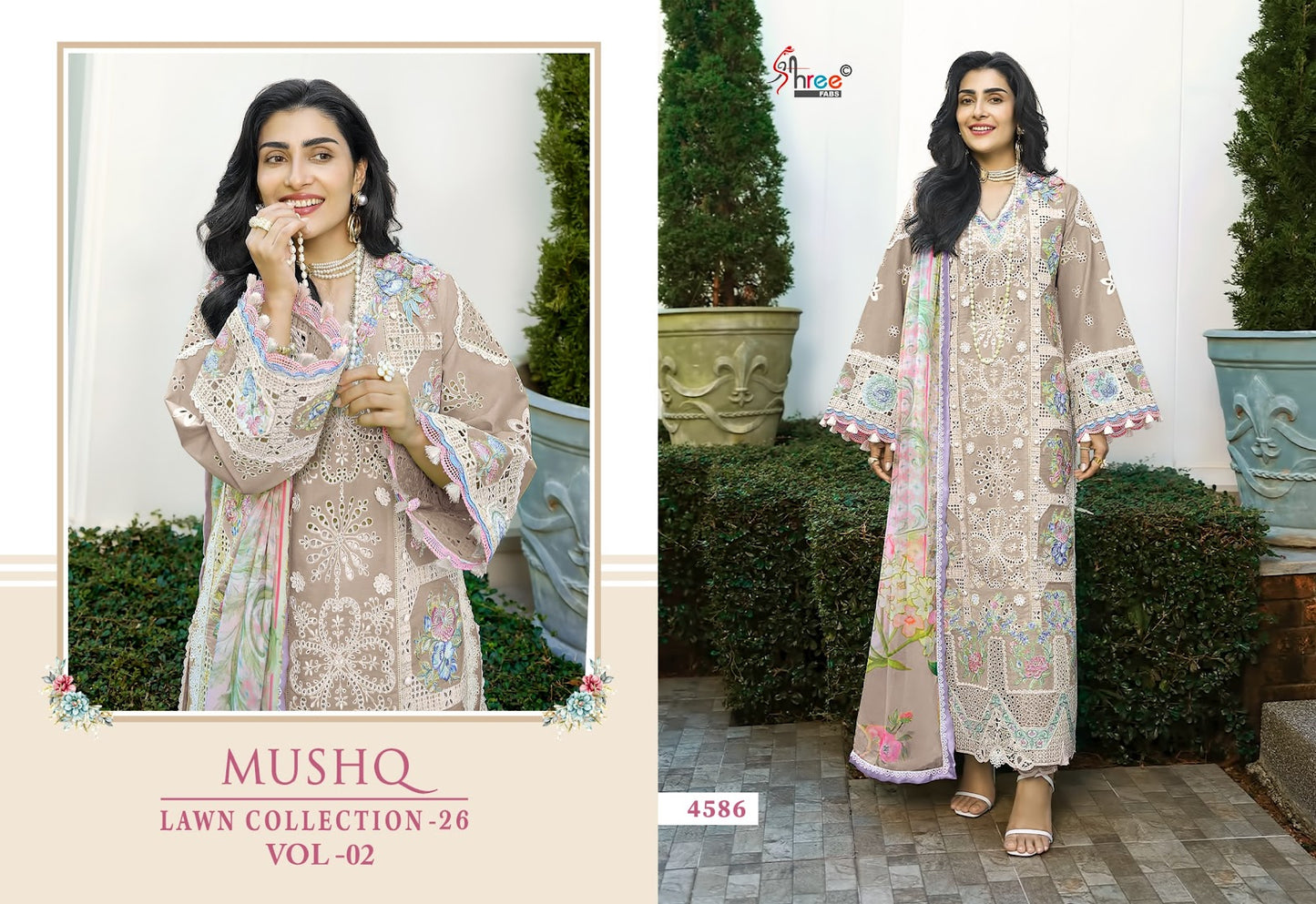Mushq Vol 2 Lawn Collection 26 Shree Fabs Cotton Pakistani Salwar Suits Exporter India