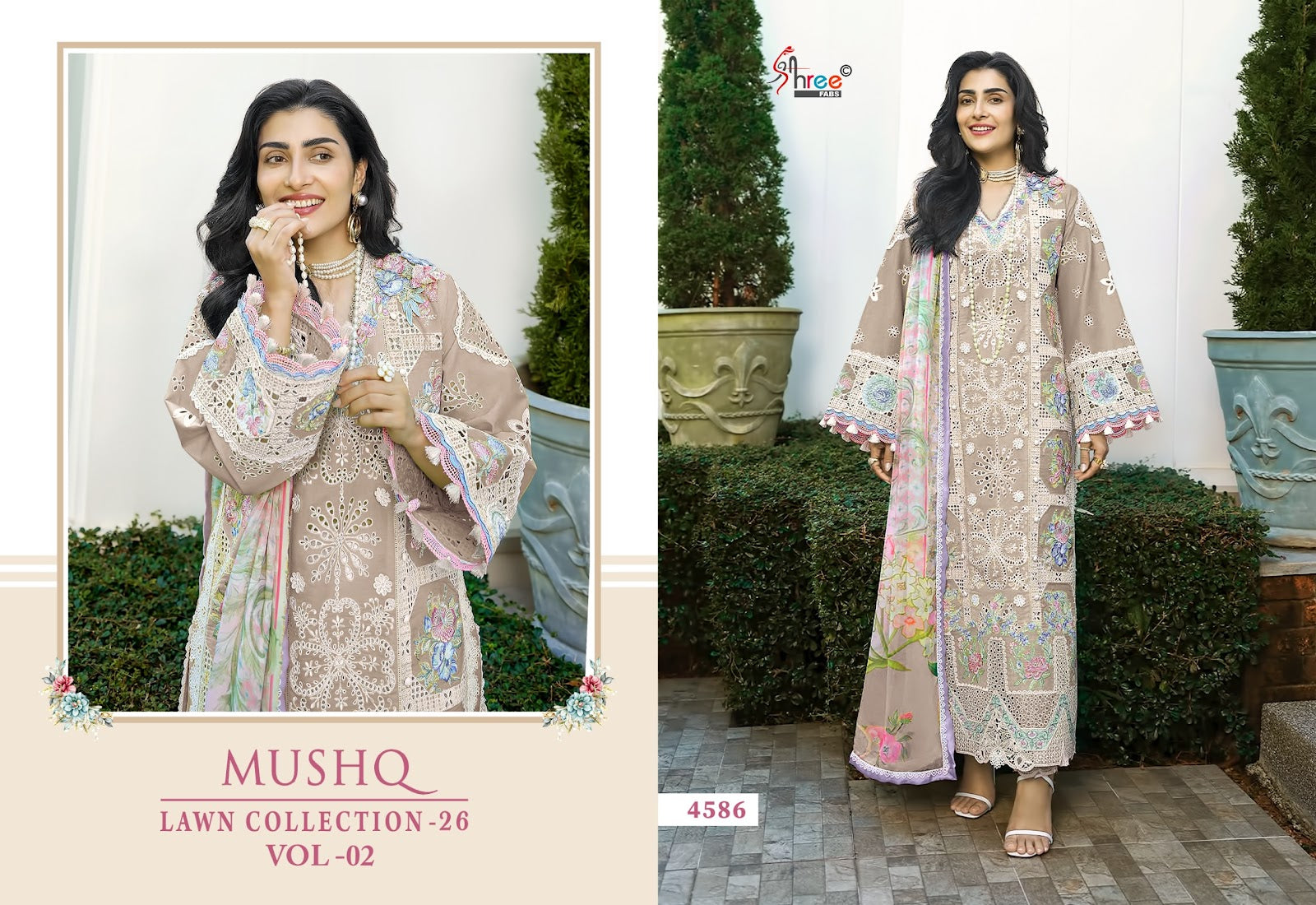 Mushq Vol 2 Lawn Collection 26 Shree Fabs Cotton Pakistani Salwar Suits Exporter India