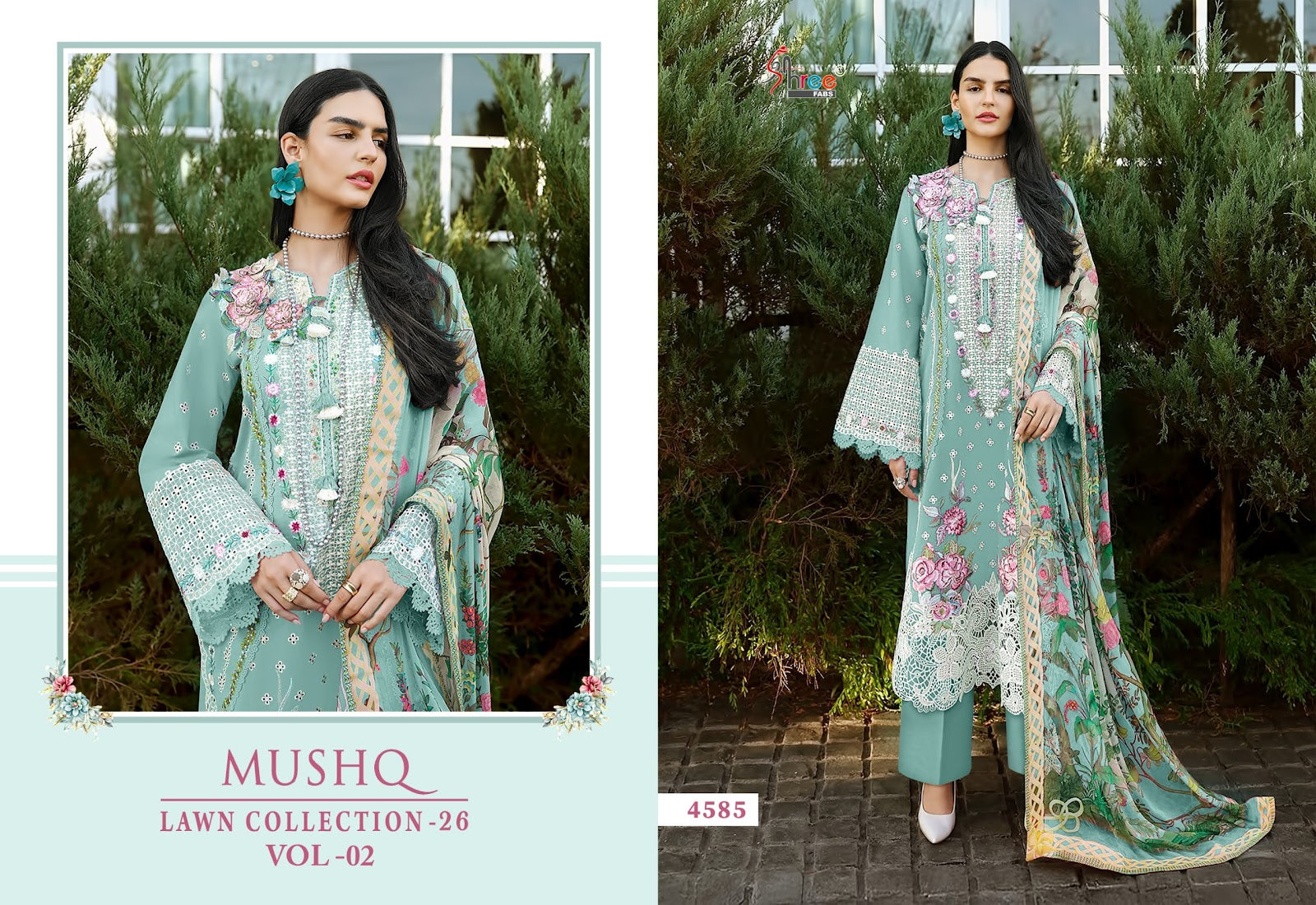 Mushq Vol 2 Lawn Collection 26 Shree Fabs Cotton Pakistani Salwar Suits Exporter India