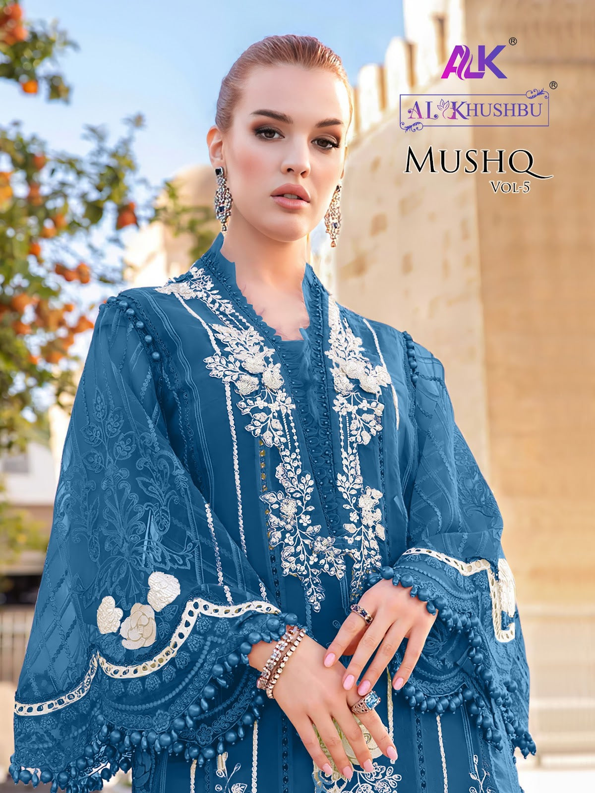 Mushq Vol 5-5086 Alk Cambric Cotton Pakistani Salwar Suits Exporter Gujarat