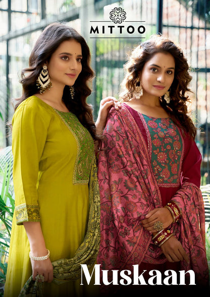 Muskaan Mittoo Modal Silk Readymade Anarkali Suits Wholesale Price