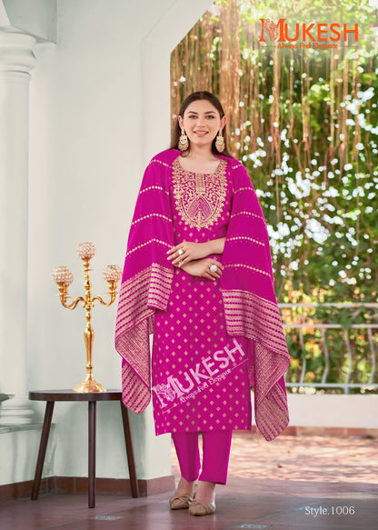 Muskaan Mukesh Banwery Rayon 14Kg Readymade Pant Style Suits Wholesale