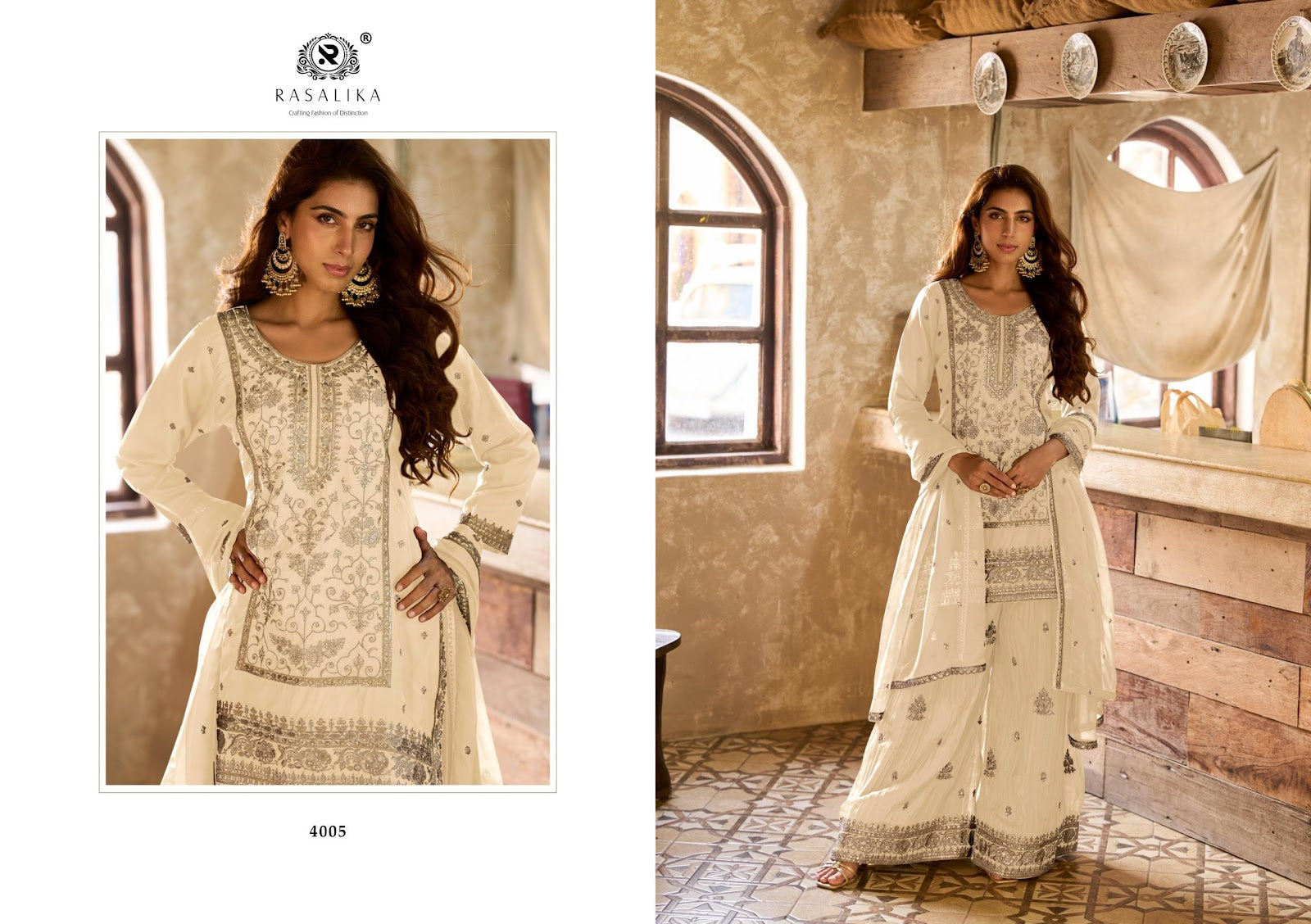Muskaan Rasalika Viscose Organza Readymade Plazzo Style Suits Wholesaler