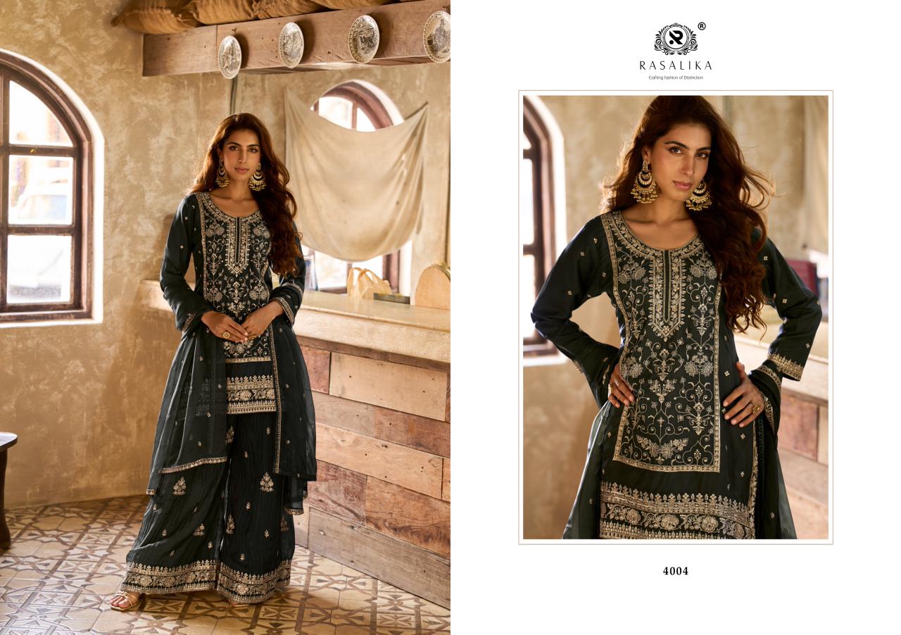 Muskaan Rasalika Viscose Organza Readymade Plazzo Style Suits Wholesaler