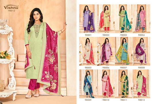 Muskaan Vishnu Impex Tusser Pant Style Suits Wholesaler Ahmedabad