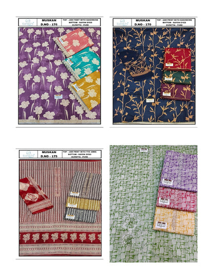 Muskan 0905 Karachi Prints Jaam Salwar Suits Wholesale Rate