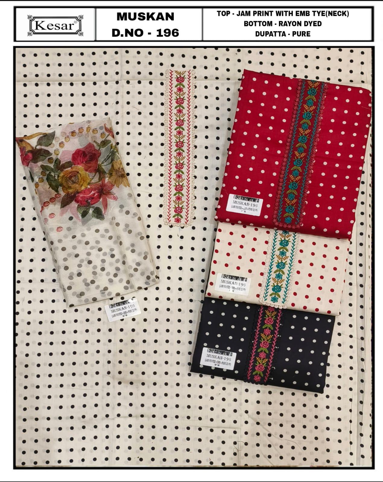 Muskan 196 Kesar Salwar Suits Exporter