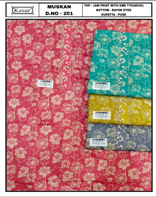 Muskan 201 Kesar Salwar Suits Manufacturer Ahmedabad