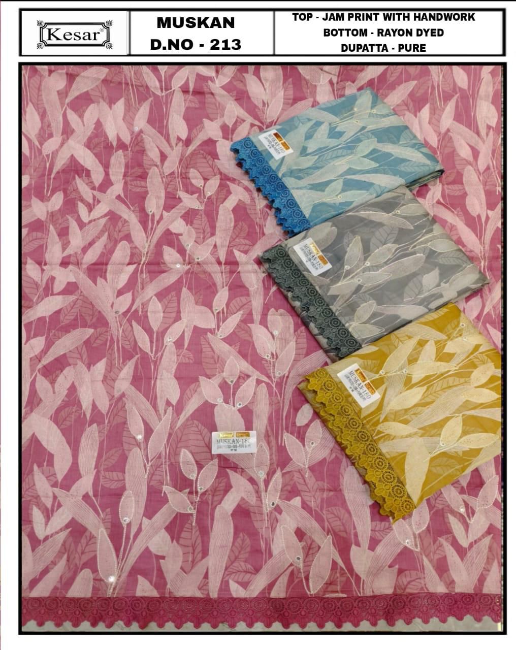 Muskan 210-213 Kesar Salwar Suits Wholesale Price