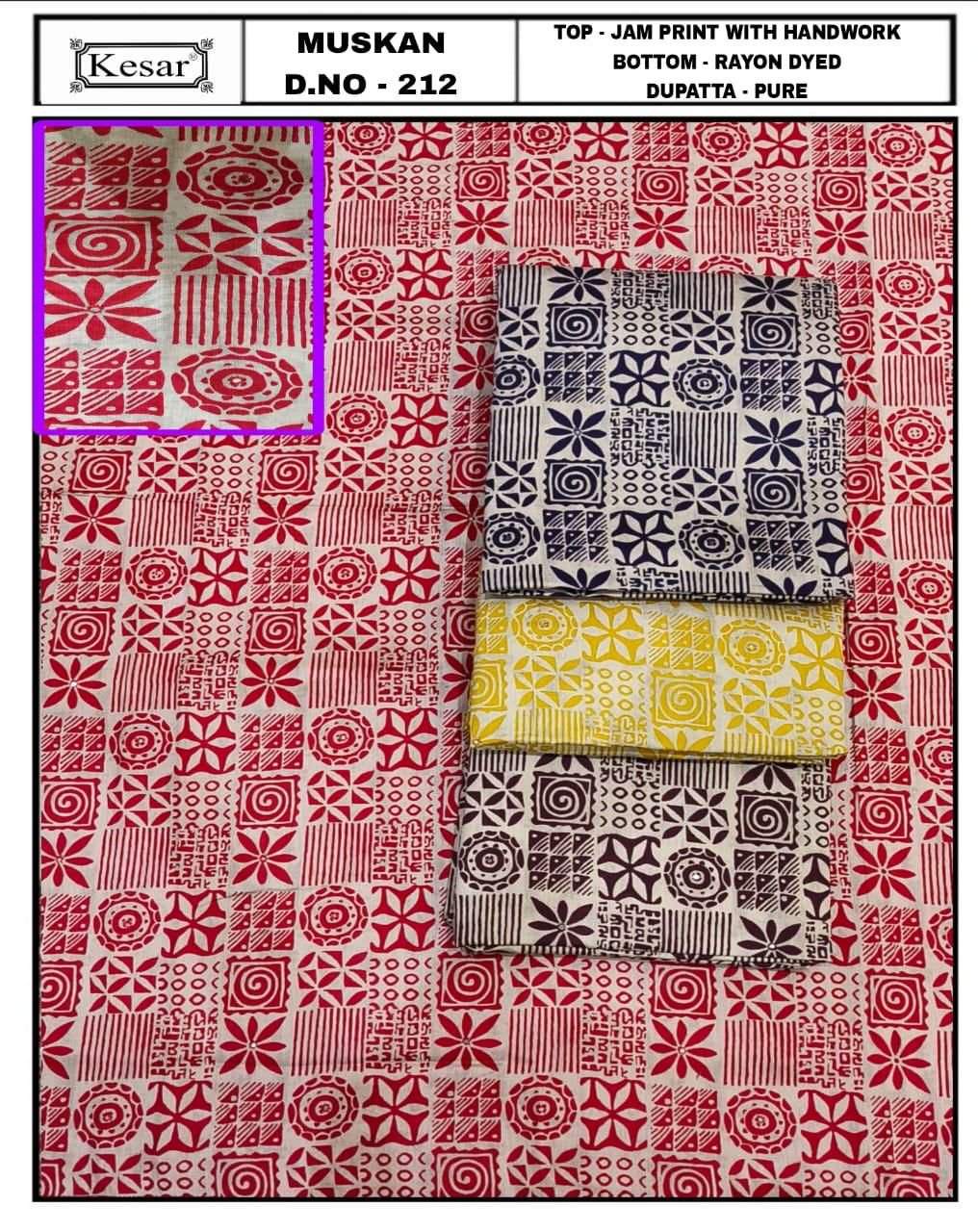 Muskan 210-213 Kesar Salwar Suits Wholesale Price