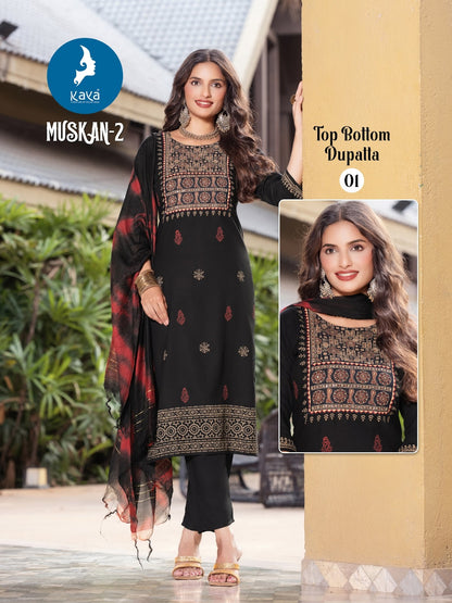Muskan 2 Kaya Reyon Readymade Pant Style Suits Manufacturer