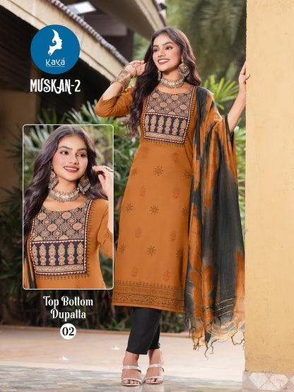 Muskan 2 Kaya Reyon Readymade Pant Style Suits Manufacturer