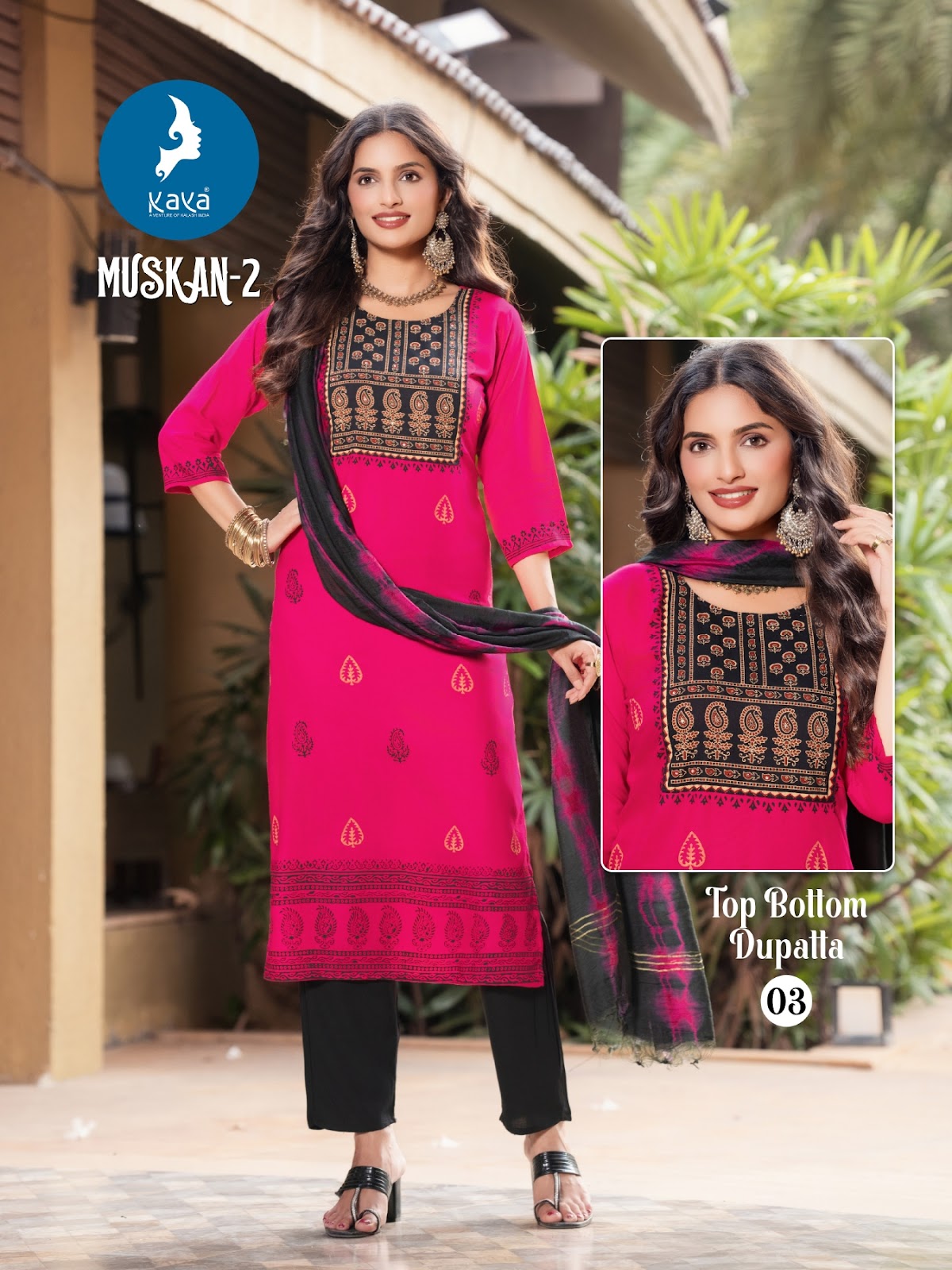 Muskan 2 Kaya Reyon Readymade Pant Style Suits Manufacturer