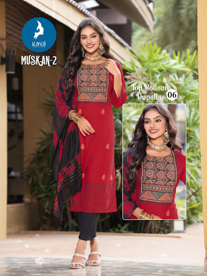 Muskan 2 Kaya Reyon Readymade Pant Style Suits Manufacturer