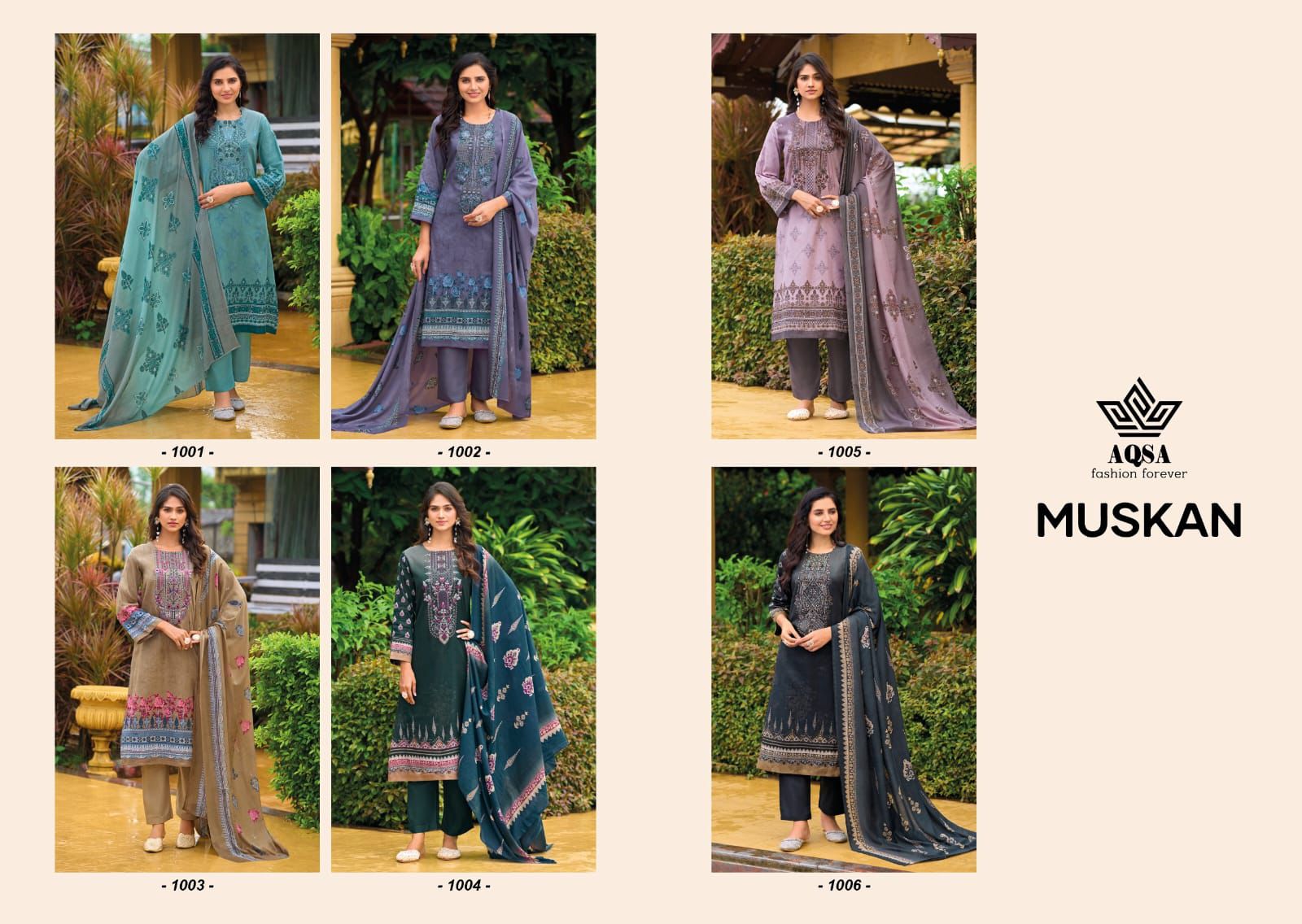 Muskan Aqsa Cambric Cotton Pant Style Suits Supplier Ahmedabad