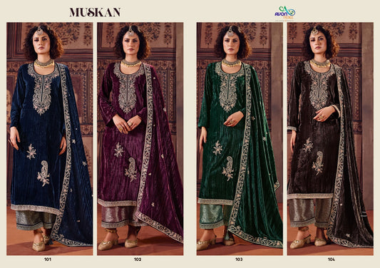 Muskan Avon Trendz Velvet Suits Manufacturer Ahmedabad