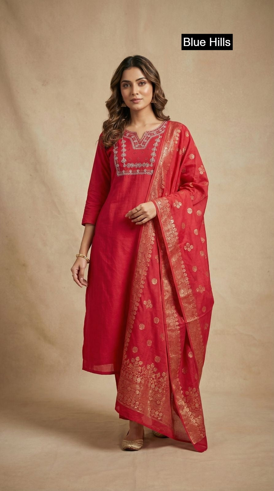 Muskan Blue Hills Modal Chanderi Readymade Suits Wholesale Price