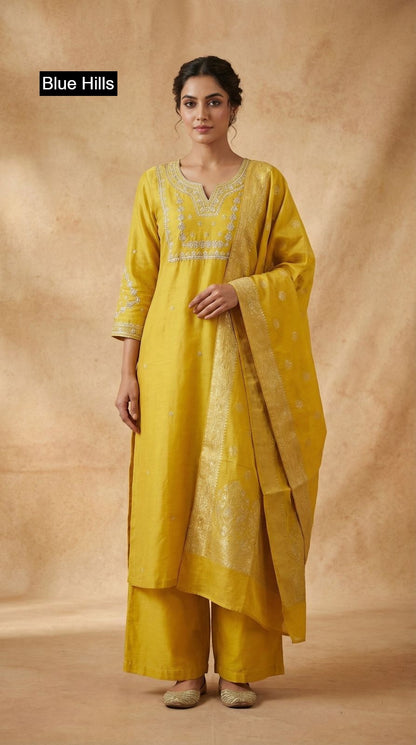 Muskan Blue Hills Modal Chanderi Readymade Suits Wholesale Price