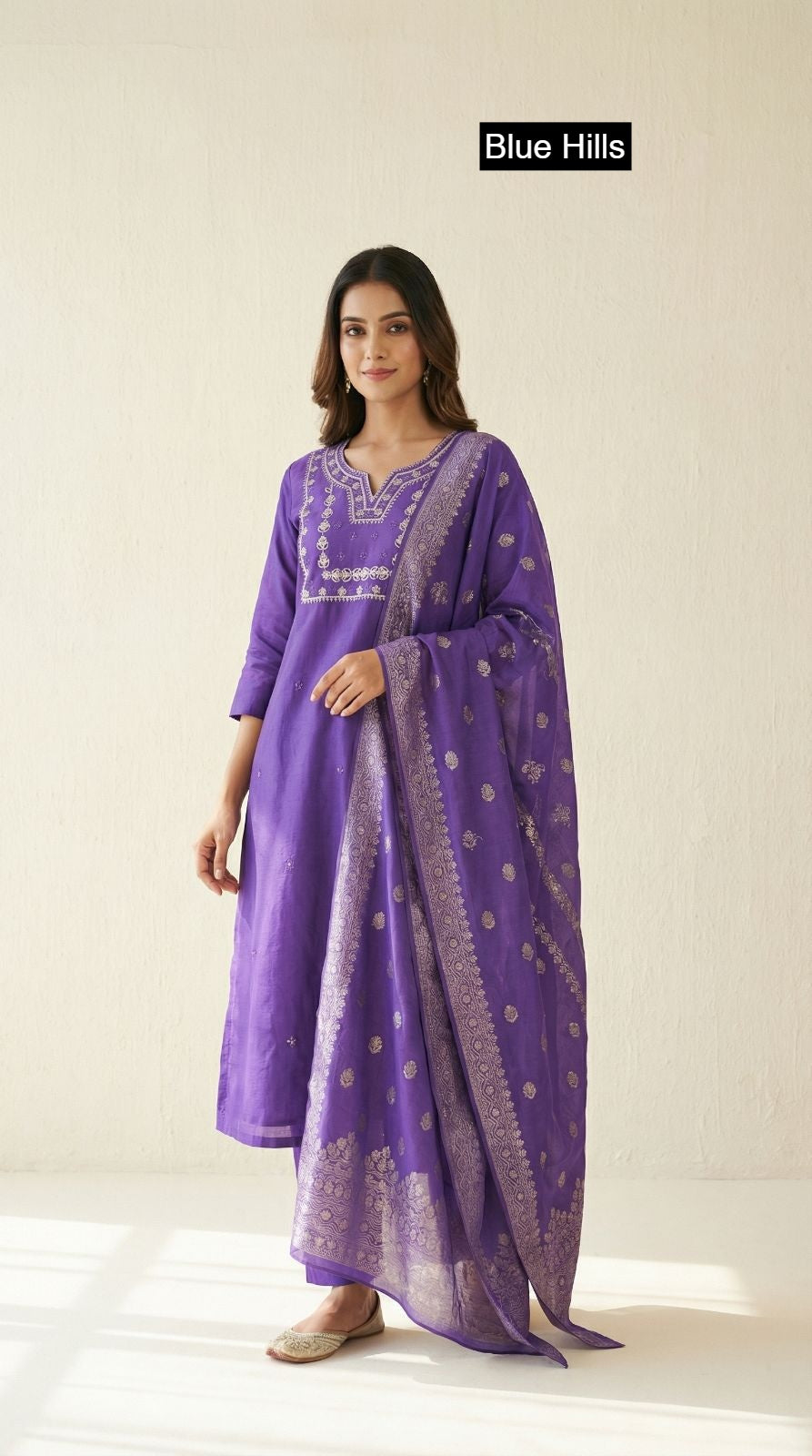 Muskan Blue Hills Modal Chanderi Readymade Suits Wholesale Price