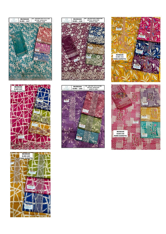 Muskan Karachi Prints Jam Salwar Suits Supplier Gujarat