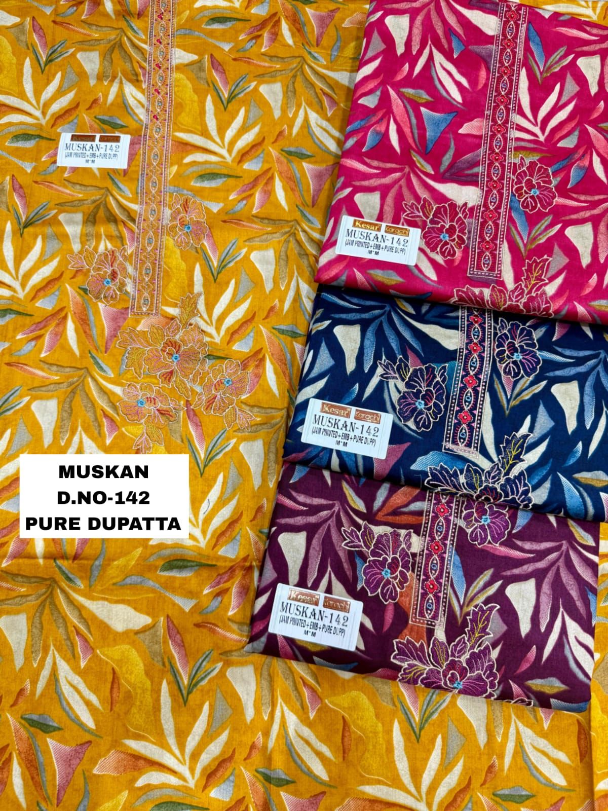 Muskan Karachi Prints Jam Salwar Suits Supplier Gujarat