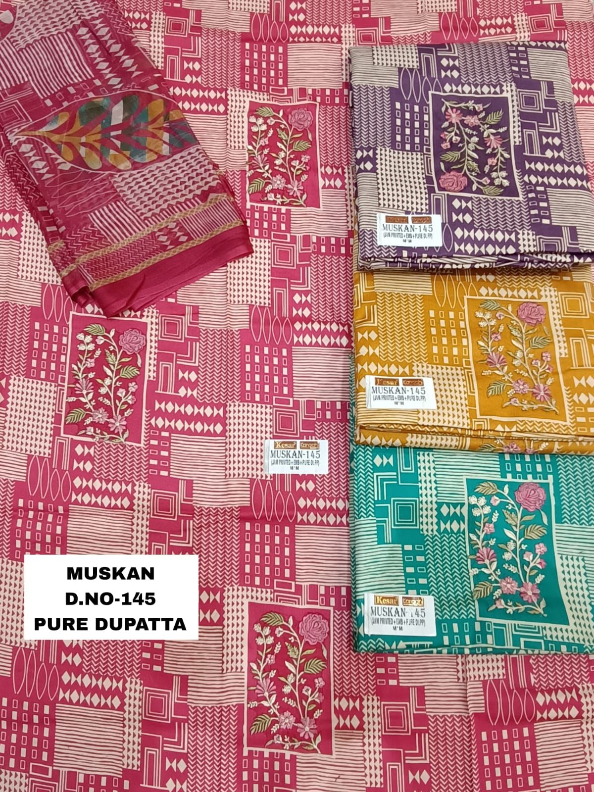 Muskan Karachi Prints Jam Salwar Suits Supplier Gujarat