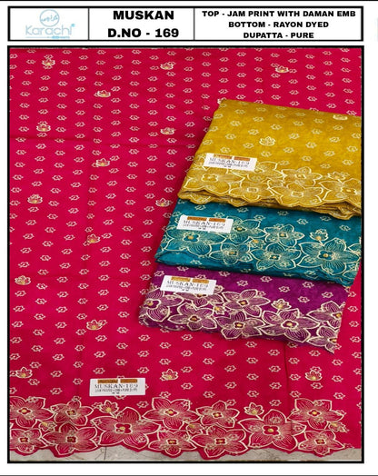Muskan Kesar Karachi Prints Salwar Suits Manufacturer Gujarat