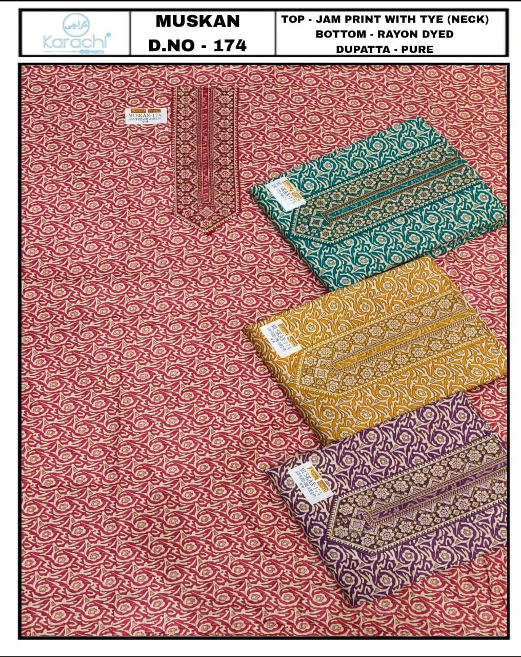 Muskan Kesar Karachi Prints Salwar Suits Manufacturer Gujarat