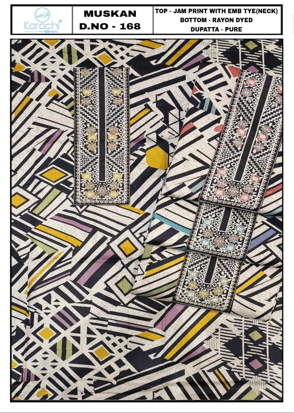 Muskan Kesar Karachi Prints Salwar Suits Manufacturer Gujarat